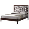Jennifer Tree Branch Inspired Solid Wood Bed Frame, Cappuccino, King