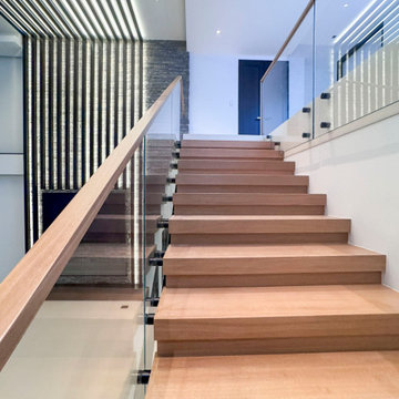 Project #126 | Contemporary Staircases with Integrated LEDs & Glass Railing