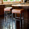Duff Backless Leather Bar Stools, Set of 2