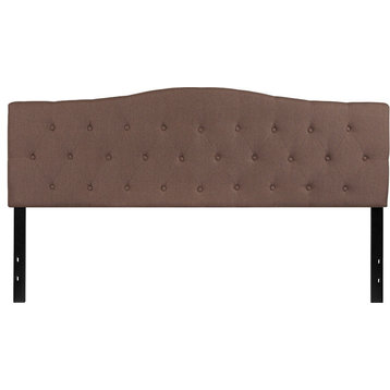 Cambridge Tufted Upholstered King Size Headboard, Camel Fabric