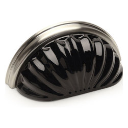 Cosmas - with Black Glass Cabinet Cup Pull - Cabinet And Drawer Handle Pulls