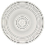 Udecor - MD-7034 Ceiling Medallion, Piece - Ceiling medallions and domes are manufactured with a dense architectural polyurethane compound (not Styrofoam) that allows it to be semi-flexible and 100% waterproof. This material is delivered pre-primed for paint. It is installed with architectural adhesive and/or finish nails. It can also be finished with caulk, spackle and your choice of paint, just like wood or MDF. A major advantage of polyurethane is that it will not expand, constrict or warp over time with changes in temperature or humidity. It's safe to install in rooms with the presence of moisture like bathrooms and kitchens. This product will not encourage the growth of mold or mildew, and it will never rot.