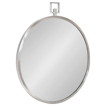 Tabb Round Framed Mirror, Silver 24x28