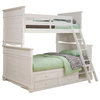 Lea Hannah Twin over Full Bunk Bed with Storage in White