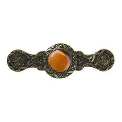 Inviting Home Inc. - Victorian Pull, Bright Brass With Tiger Eye - Cabinet And Drawer Handle Pulls