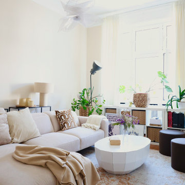 Wohnzimmer + Küche schön gemacht im Altbau