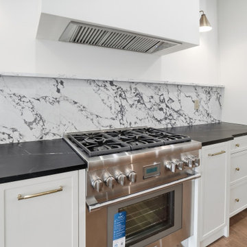 Custom Frameless Kitchen Paint and stain combination-skinny shaker