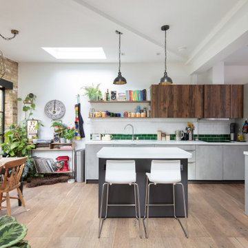 Exposed brick kitchen extension-North London