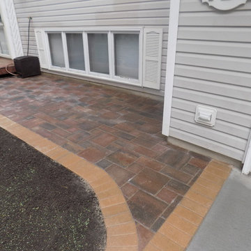 front sidewalk, edging, & new concrete driveway