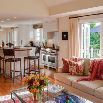 Living Room & Kitchen Open Floor Plan - Cotchpinicut Cape - Cape Cod, MA - Custo
