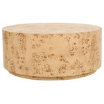 Meridian Furniture - Burl Ash Coffee Table, Natural - Give your space a woodsy feel with this Burl coffee table. So named for its ash burl wood construction, this lovely table has a natural ash finish that's lovely to behold in a number of different settings. An easy option for adding art deco styling to your space, this table features a large top that's perfect for spreading out a game board or playing cards on family game night.