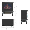 AKDY 17" Freestanding Portable Black Electric Fireplace 3D Flames With Logs