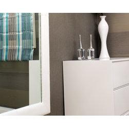 Custom white framed mirror - Bathroom Mirrors