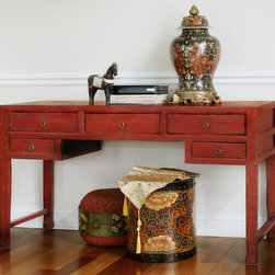 Elmwood Red Distressed Console Table - Console Tables