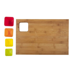 Large Bambo Prep Station with Silicone Measurement Bowls - Cutting Boards