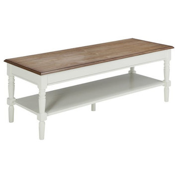 Convenience Concepts French Country Coffee Table in Driftwood and White Wood