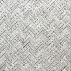 Jet Set Mosiac Field in Carrara White - Tile