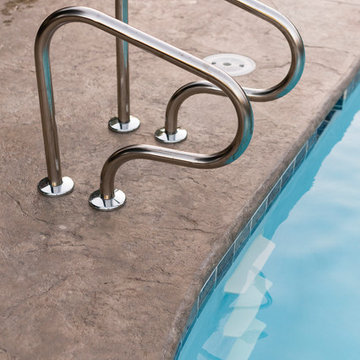 freeform beach entry with lap lane gunite pool