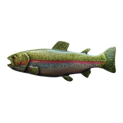 Inviting Home Inc. - Rainbow Trout Knobs, Right, Hand-Tinted Pewter - Cabinet And Drawer Knobs