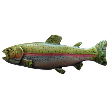 Rainbow Trout Knobs, Right, Hand-Tinted Pewter