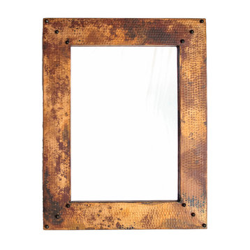 Hammered Copper Vanity Mirror - 27" x 21", Light