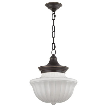 One Light Medium Pendant - 12 Inches Wide by 14.75 Inches High-Old Bronze