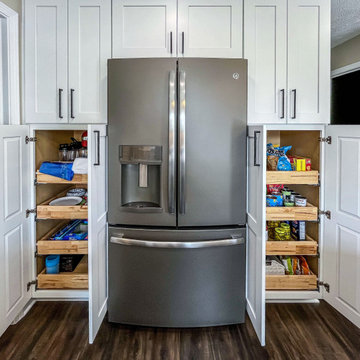 White and Green Kitchen and Coffee Bar