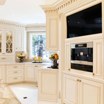 Traditional Hand Carved Kitchen in New Jersey.