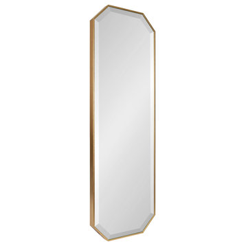 Rhodes Octagon Framed Wall Mirror, Gold, 16x48
