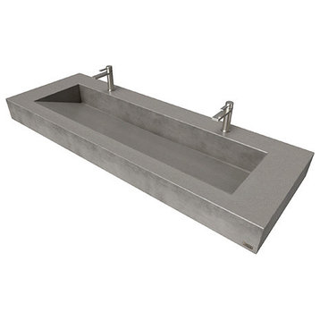 60" ADA Floating Concrete Ramp Sink, Charcoal