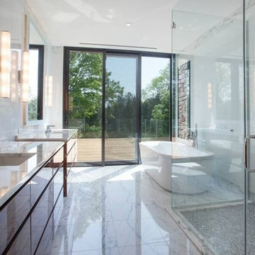Eden Mosaic Tile Installations: River Rock Pattern Mosaic Stainless Steel Tile