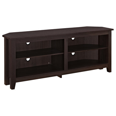 58" Wood Corner TV Console, Espresso