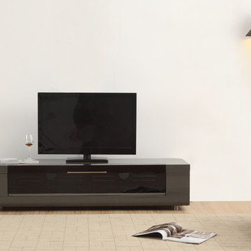 B-Modern Editor Remix Mini TV Stand | Grey High-Gloss