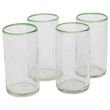 NOVICA Green Mountain And Recycled Glass Tumblers  (Set Of 4)