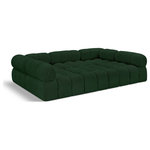 Meridian Furniture - Ames Boucle Fabric U-Shaped Modular Sectional, Green, 6-Piece: 3 Armless Chair, 2 Corner Chair, 1 Ottoman - B - Introduce a touch of modern sophistication to your living area with the exquisite Ames Boucle Fabric Sectional. With plush green boucle fabric and unique design, it will elevate the visual appeal of your living space. This elegant and captivating sectional can be mixed and matched with other pieces from the collection to create an endless array of stunning looks. So, get ready to transform your living area into an inviting and stylish haven with the Ames Boucle Fabric Sectional.