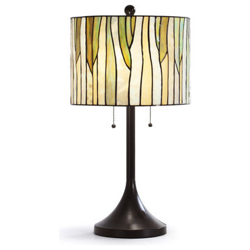 BAROSSA 25"H Tiffany Table Lamp, Green