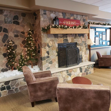 Split Fieldstone Real Thin Stone Veneer Interior Fireplace