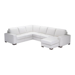 Natuzzi Editions Leather Sectional Sofa with Bumper End A397 - Sectional Sofas