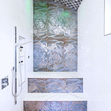 Luxury Steam Shower with Floor-to-Ceiling Feature Stone