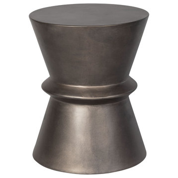 Concrete Hourglass Side Table, Bronze