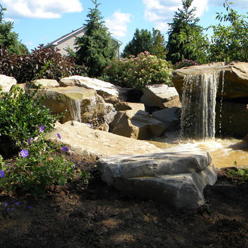 Carved stone water features