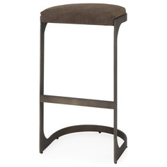 StyleCraft Home Collection Gavin Dark Brown, Black 26-in H Counter height  Metal Bar Stool in the Bar Stools department at