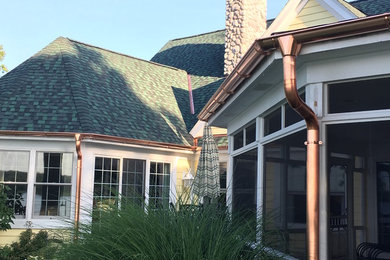 Seamless Copper Half Round Gutters & Smooth Round Downspouts