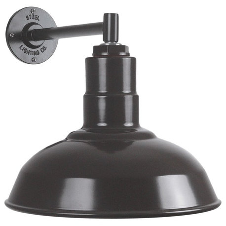 The 12" Westchester Industrial Barn Light with 11" Straight Arm , Dark Bronze