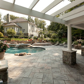 Custom Pool With Pergola