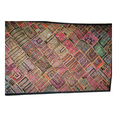 Mogul Interior - Sari Tapestry Handmade Vintage Patchwork Wall Hanging Throw - Tapestries