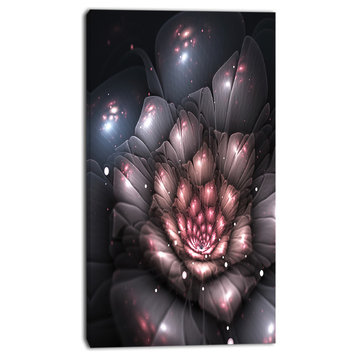 "Fractal Flower With Pink Details" Canvas Print, 16"x32"