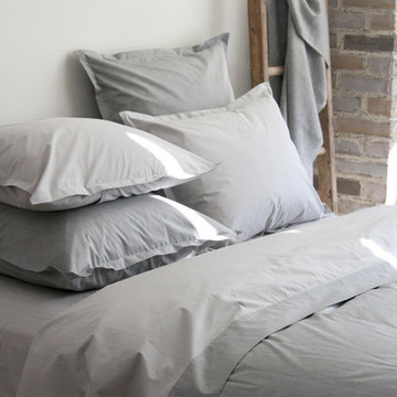 Chambray Grey & Charcoal Cotton Percale
