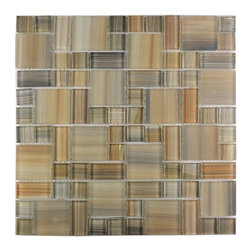GBM Manufacturing - Handicraft II 12"x12" Glass Magic MosaicTile,Beige - Mosaic Tile