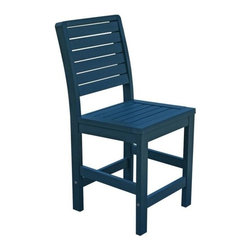 Highwood USA - Weatherly Counter-Height Side Chair, Nantucket Blue - Outdoor Bar Stools And Counter Stools